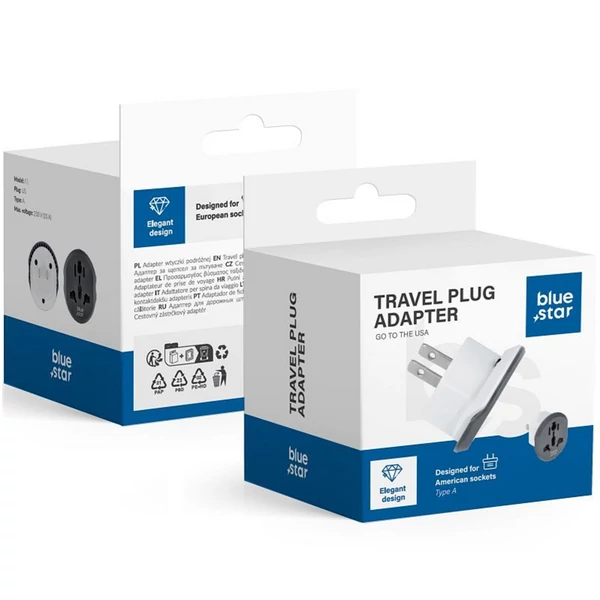 Bluestar utazó adapter GO TO USA (Type A) 10A white