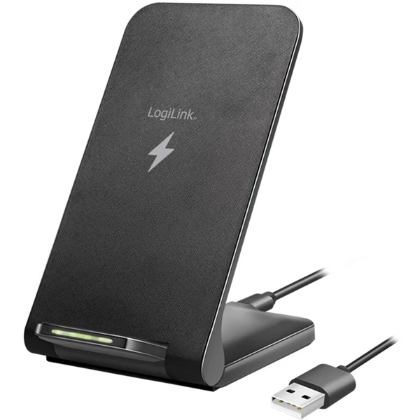 Logilink Okostelefon állvány vezeték nélküli töltés funkcióval, 2 tekercs, 15 W, fekete