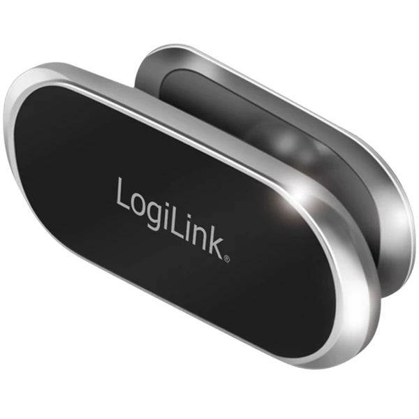 Logilink Mágneses okostelefon tartó, 360 -ban forgatható, 800 g-ig, alumínium, fekete/ezüst
