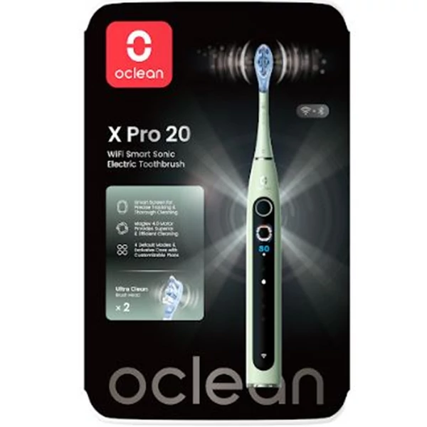 Oclean X Pro 20 Green elektromos fogkefe okos kijelzővel