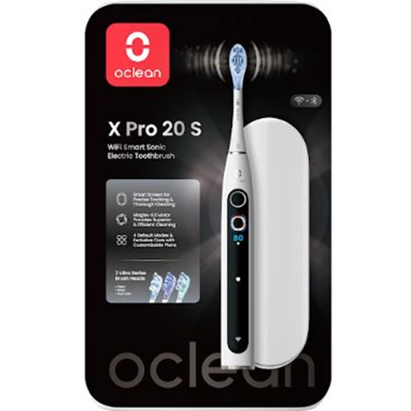Oclean X Pro 20 S White elektromos fogkefe Szett okos kijelzővel