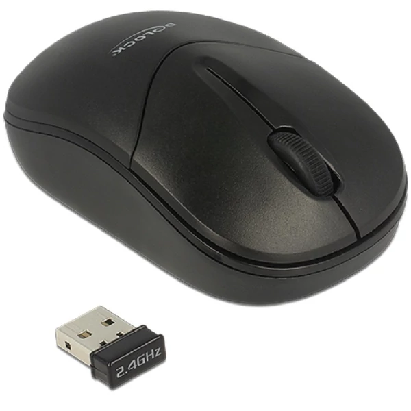 Delock Optikai háromgombos mini egér, 2,4 GHz-es, vezeték nélküli