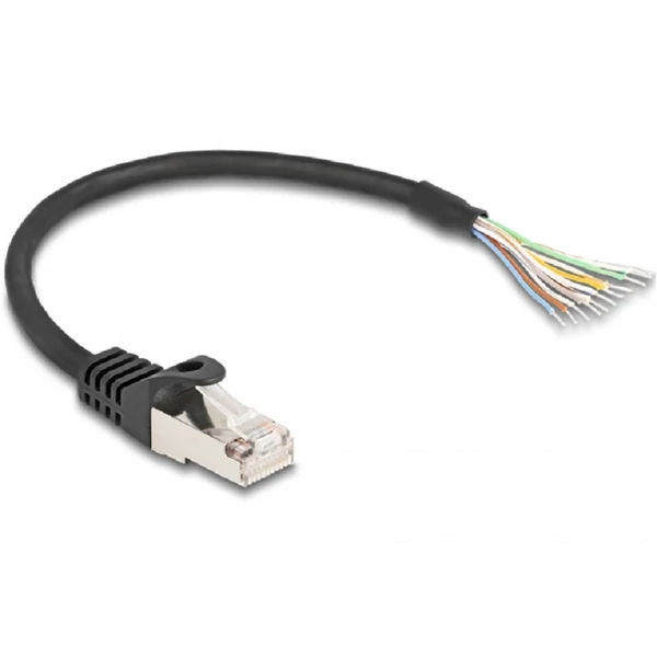 Delock RJ50 kábel apa - nyílt vezetékvégek S/FTP 0,25 m fekete
