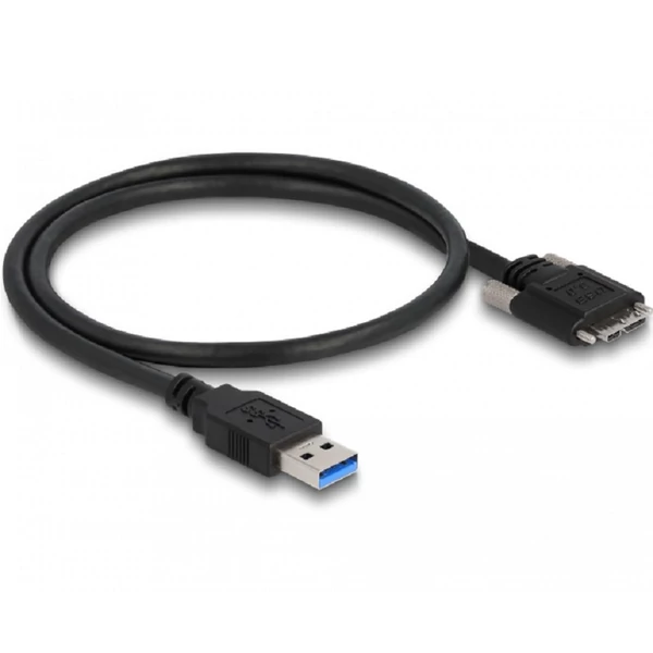 Delock Kábel USB 3.0 A-Típusú dugó - Micro-B Típusú dugó csavarokkal ellátott 0,5 m