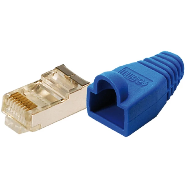 Logilink CAT-5 Moduláris csatlakozó, árnyékolt, törésgátlóval 100db, kék