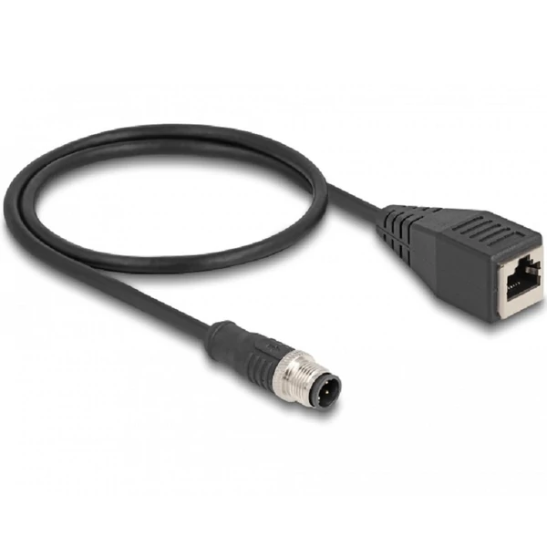 Delock M12 adapter kábel D-kódolt 4 tűs apa - RJ45 anya 50 cm