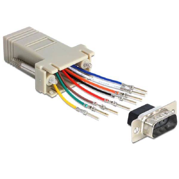 Delock Sub-D 9 Pin apa > RJ45 anya adapter, szerelő készlet