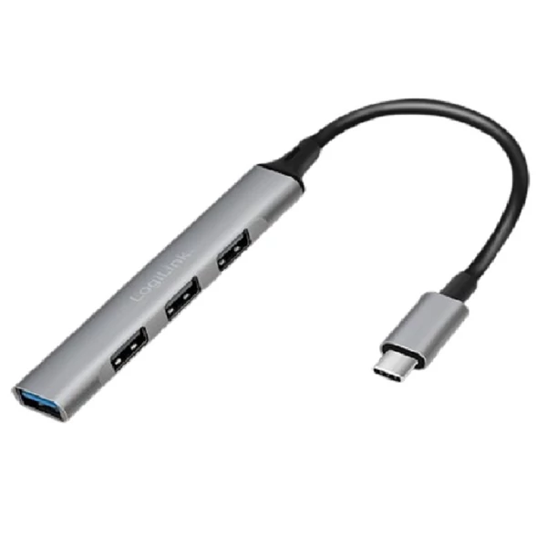 Logilink USB 3.2 Gen1 Type C, 4 portos vékony hub, alumínium házzal