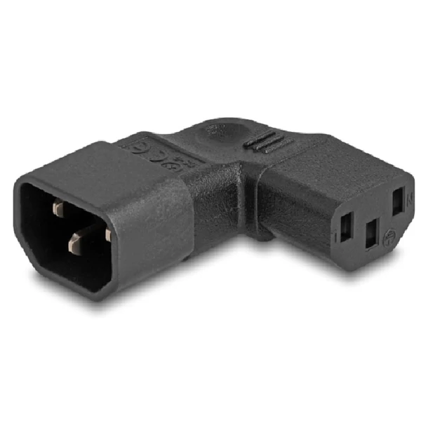 Delock Tápadapter IEC 60320 - C14 - C13, apa / anya, 10 A, 90 -ban balra / jobbra hajlított