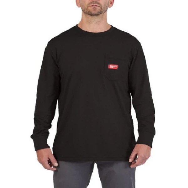 Milwaukee WTLSBLII M - Hosszú ujjú zsebes póló Fekete - 4932493034