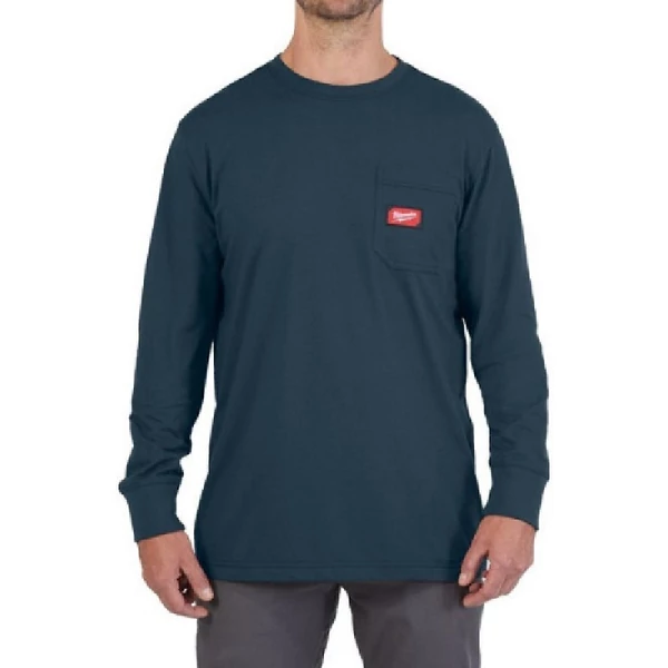 Milwaukee WTLSBLUII S - Hosszú ujjú zsebes póló Kék - 4932493043
