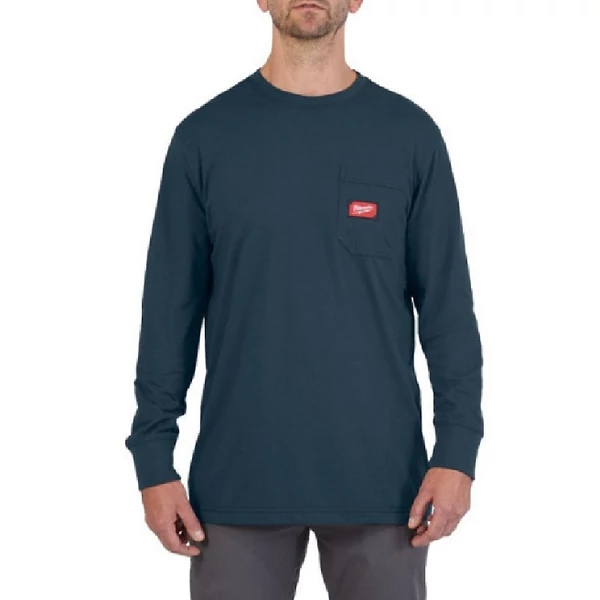 Milwaukee WTLSBLUII XXL - Hosszú ujjú zsebes póló Kék - 4932493047