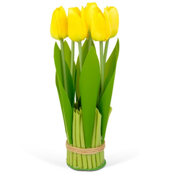 Globiz Műnövény dekoráció - tulipán - sárga - 26 x 6,5 cm - 11897B