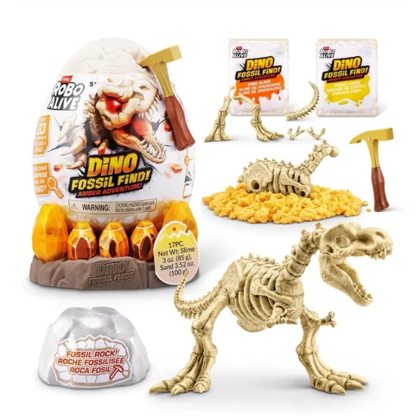 Robo Alive dinó fosszília - Borostyán kaland meglepetés szett