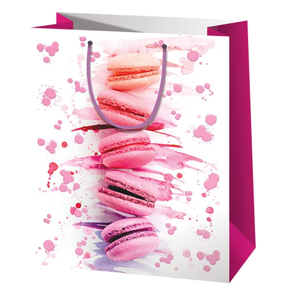 Cardex: Exkluzív macaron mintás nagy ajándéktáska 26x13x33cm