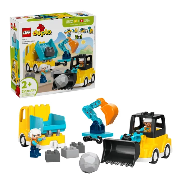 LEGO® DUPLO®: 3 az 1-ben építési munkagépek (10475)