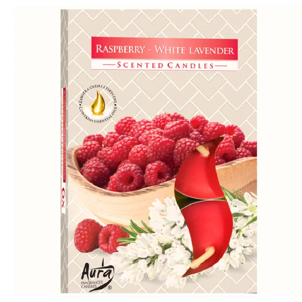 Málna -  Fehér levendula teamécses 6db