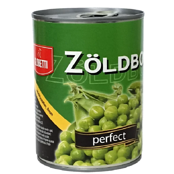 Globetti zöldborsó konzerv 400/270g - csak egyedi szállítással vagy személyes átvétellel