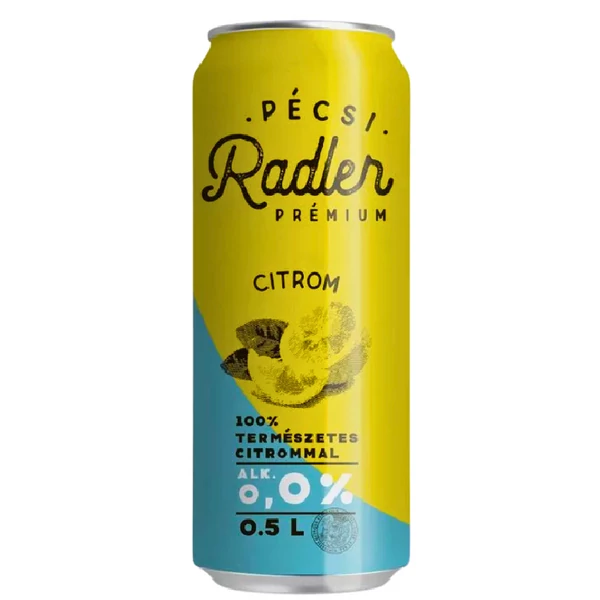 Pécsi Radler citrom 0,5L 0,0%  - csak egyedi szállítással vagy személyes átvétellel