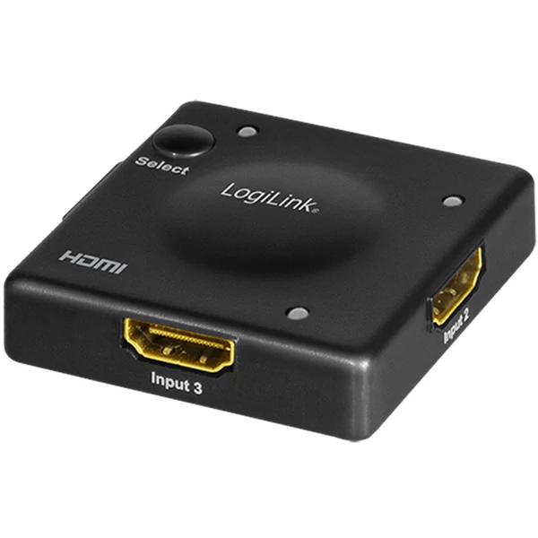 Logilink HDMI kapcsoló, 3x1 port, 1080p/60 Hz, HDCP, CEC, Mini