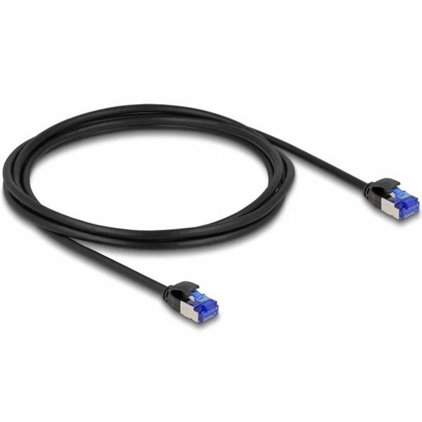Delock RJ45 hálózati kábel Cat.6A S/FTP vékony 2 m fekete