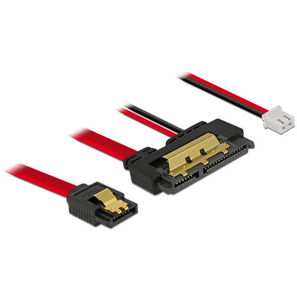 Delock SATA-kábel, 6 Gb/s, 7 tus csatlakozóhüvely + 2 tus csatlakozóhüvely > 22 tus SATA-csatlakozóh