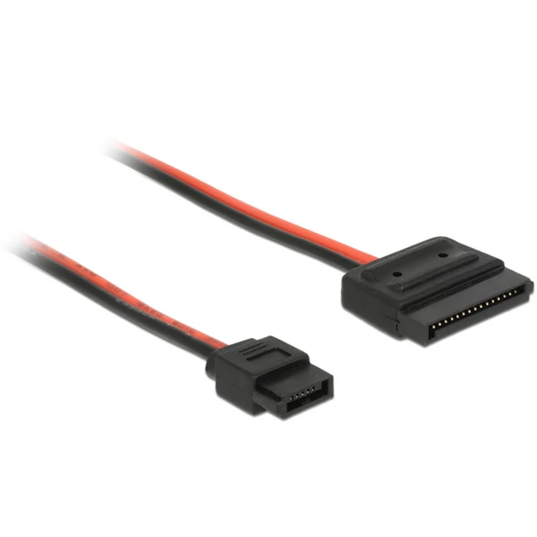 Delock SATA-tápkábel 15 tűs csatlakozóhüvellyel > Slim SATA-tápcsatlakozó 6 tűs csatlakozóhüvellyel,