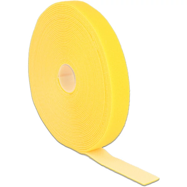 Delock Hurkolható rögzítok, 10 m x 20 mm (H x Sz) tekercs, sárga