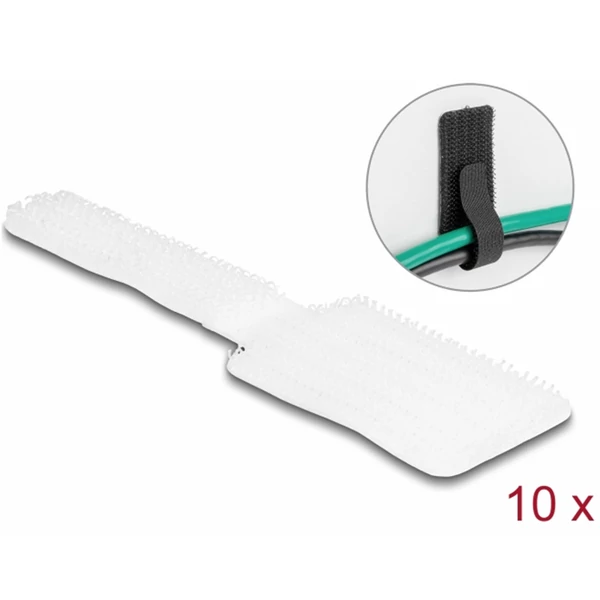 Delock Mini tépőzáras kábeltartó hossza 90 mm és szélessége 24 mm, 10 db. fekete, fehér