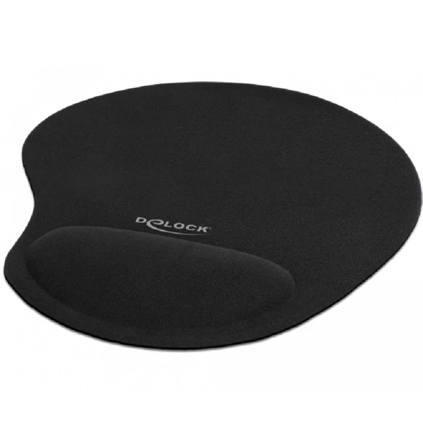 Delock Ergonómikus egérpad géles csuklótámasszal fekete 230 x 202 x 24 mm
