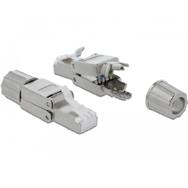 Delock RJ45 dugó Cat.6A STP szerszám nélkül szerelhető