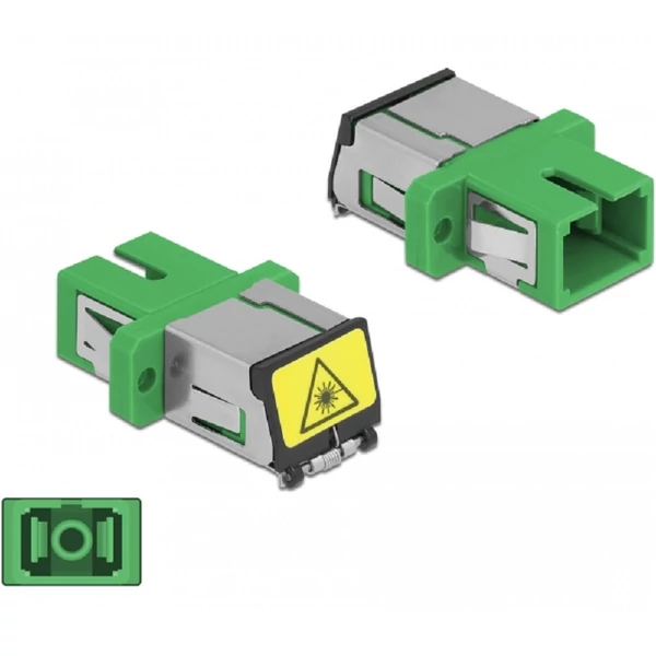 Delock SC optikai szálas csatlakozó Párosító lézervédő zárral / borítással Simplex anya - SC Simplex