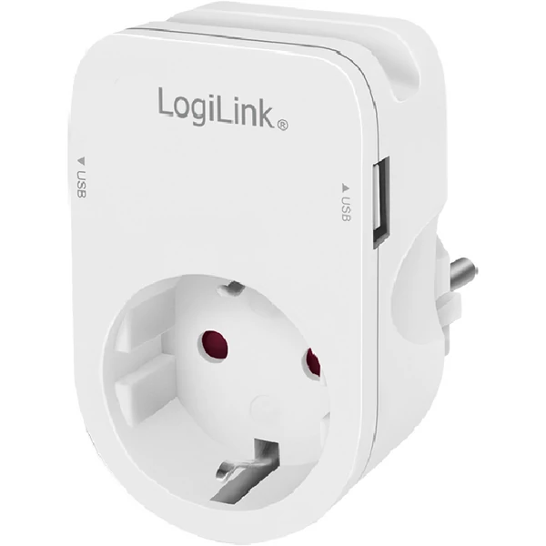 Logilink Aljzatadapter tartóval, 1x CEE 7/3 és 2x USB-A