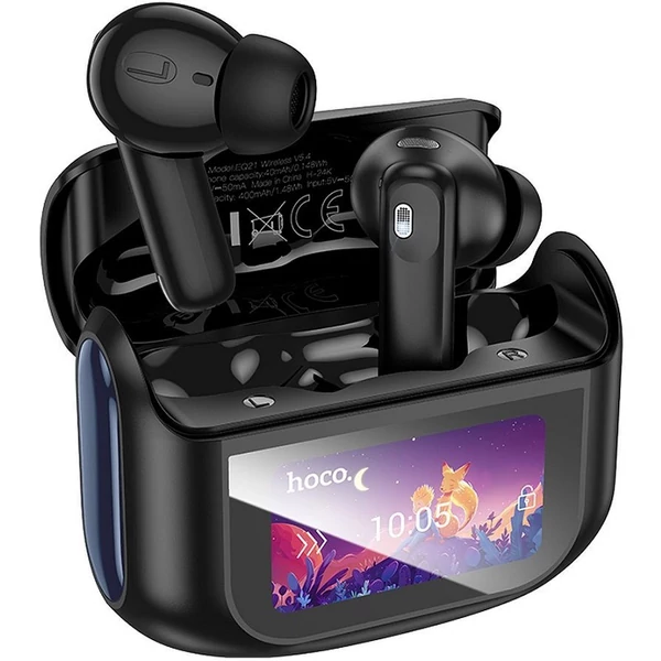 HOCO EQ21 vezeték nélküli fülbe helyezhető fülhallgató TWS ANC ENC érintőképernyővel Fekete