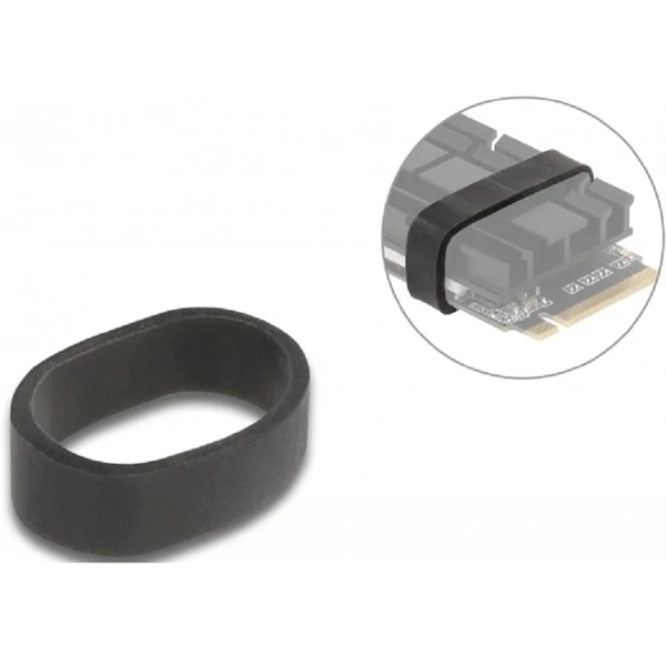 Delock Gumi gyűrű M.2 SSD és hűtőborda összefogására, 10 db. fekete