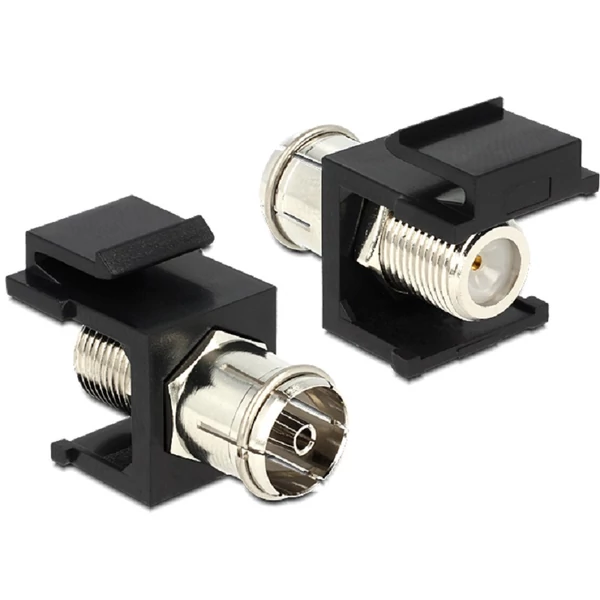 Delock Keystone modul IEC anya > F anya, fekete