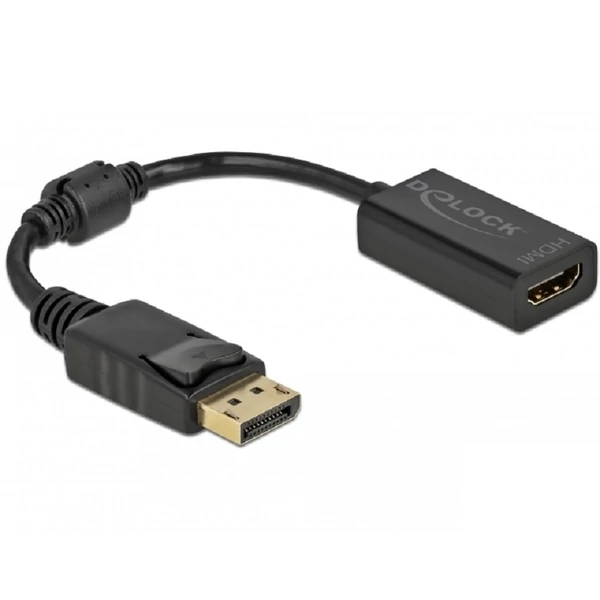 Delock Adapter DisplayPort 1.1-dugós csatlakozó -HDMI-csatlakozóhüvely passzív fekete