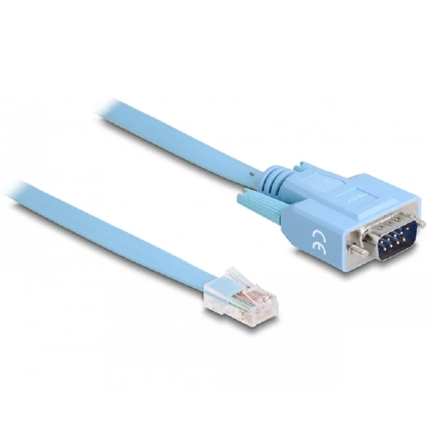 Delock RS-232 DB9 típusú adapter apa - 1 x RS-232 RJ45 soros apa 1 m