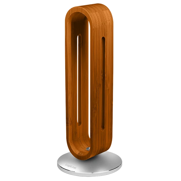 Logilink Bambuszfából készült fejhallgató-állvány, alumínium talppal, akár 5 kg-ig, fülre helyezhető, barna/ezüst