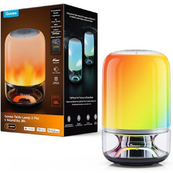 Govee RGBICWW asztali lámpa 2 Pro JBL Hangszóróval Hang + Wifi + Bluetooth vezérlésel