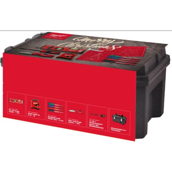 MILWAUKEE 2025 Karácsonyi szett 21"-os szerszámosládában (550 x 270 x 300 m