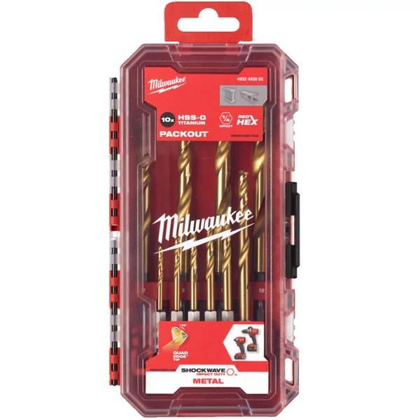Milwaukee Fémfúró Shockwave HSS-G TiN 10db - készlet (3-10mm)