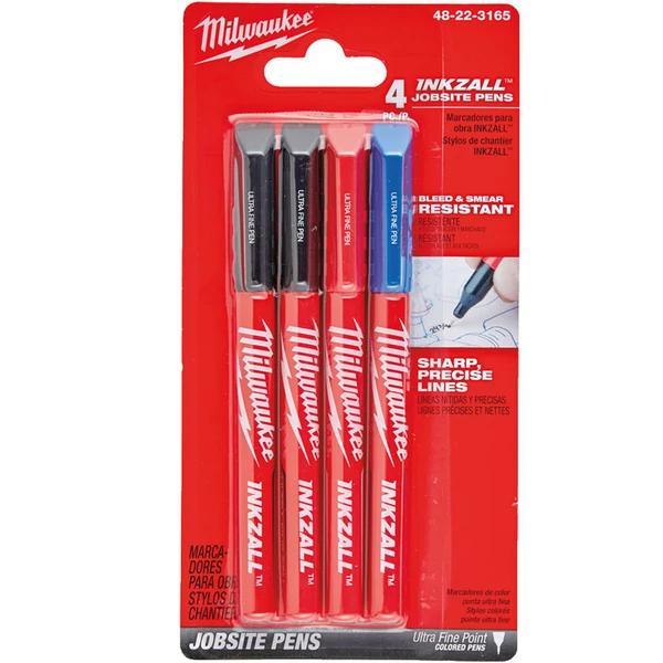 Milwaukee INKZALL™ Filctoll 0,6 mm hegyű Színes (4 darabos kiszerelés) 1 db
