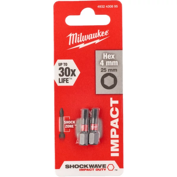 Milwaukee Shockwave bit Hex4 25mm-2db