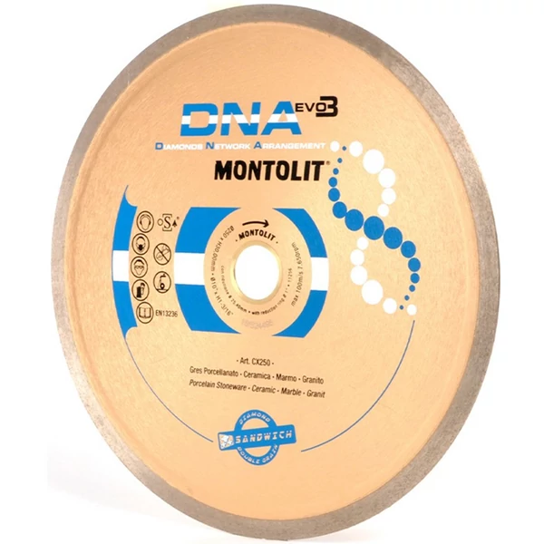 Montolit CX250 vágókorong porcelán csempe/finom kerámia/gránit O 250 mm M25