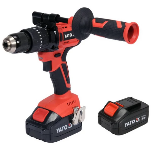 YATO Akkus ütvefúró-csavarozó 75 Nm szénkefe nélküli 18 V Li-Ion (2 x 3 Ah akku