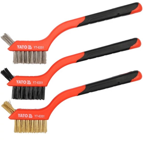 YATO Drótkefe Klt. 3 részes 180 mm műanyag nyéllel