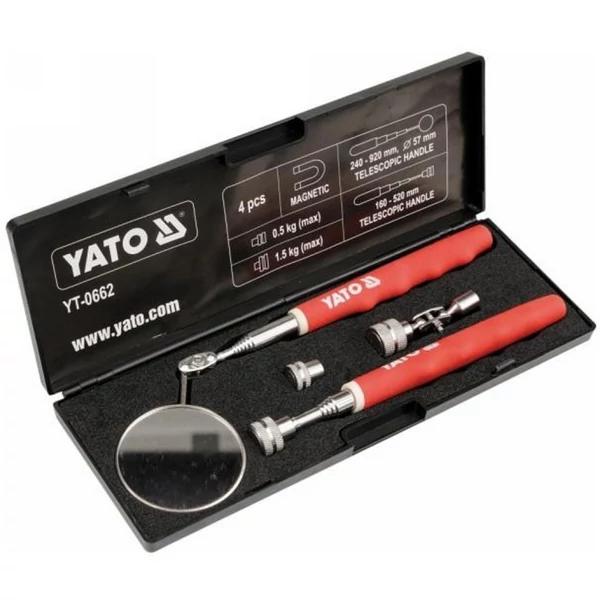 YATO Vizsgáló készlet 4 részes teleszkópos (tükör+mágneses felszedő)
