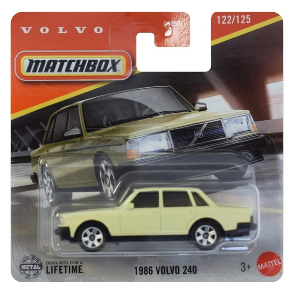 Matchbox: 1986 Volvo 240 sárga kisautó 1/64 - Mattel