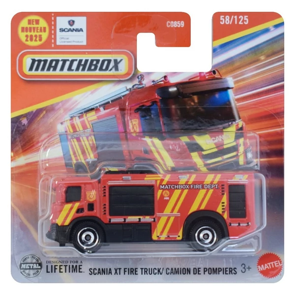 Matchbox: Scania XT Fire Truck kisautó 1/64 - Mattel